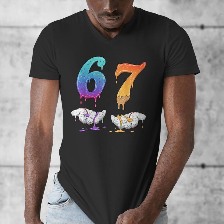 Baseball 67 Ice Cream Drip Six Seven Boys Meme Men's V-Neck T-Shirt