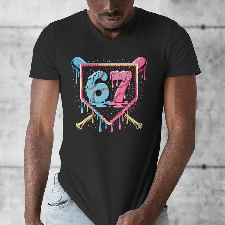 Baseball 67 Ice Cream Drip Six Seven Meme Boy Girl Kid Men's V-Neck T-Shirt