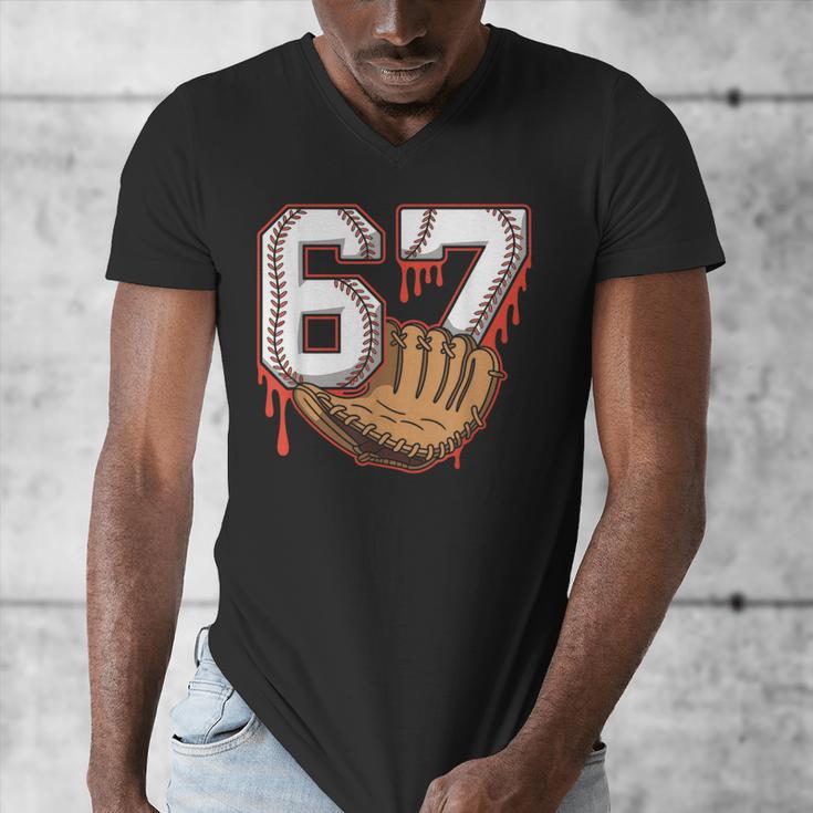 Baseball 67 Six Seven Alpha Slang 6 7 Meme Kids Teachers Boy Men's V-Neck T-Shirt Baseball 67 Six Seven Alpha Slang 6 7 Meme Kids Teachers Boy Men's V-Neck T-Shirt