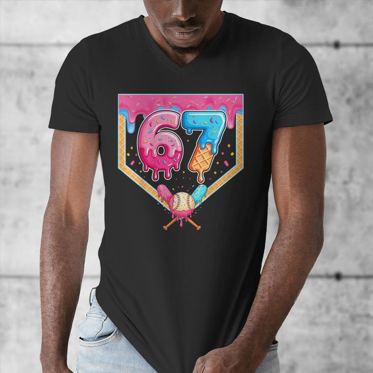 Baseball 67 Six Seven Meme Drip 6 7 Boys Girl Kids Men's V-Neck T-Shirt