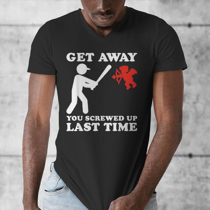 Baseball Anti Valentine Humor Cupid Joke Men Women Men's V-Neck T-Shirt