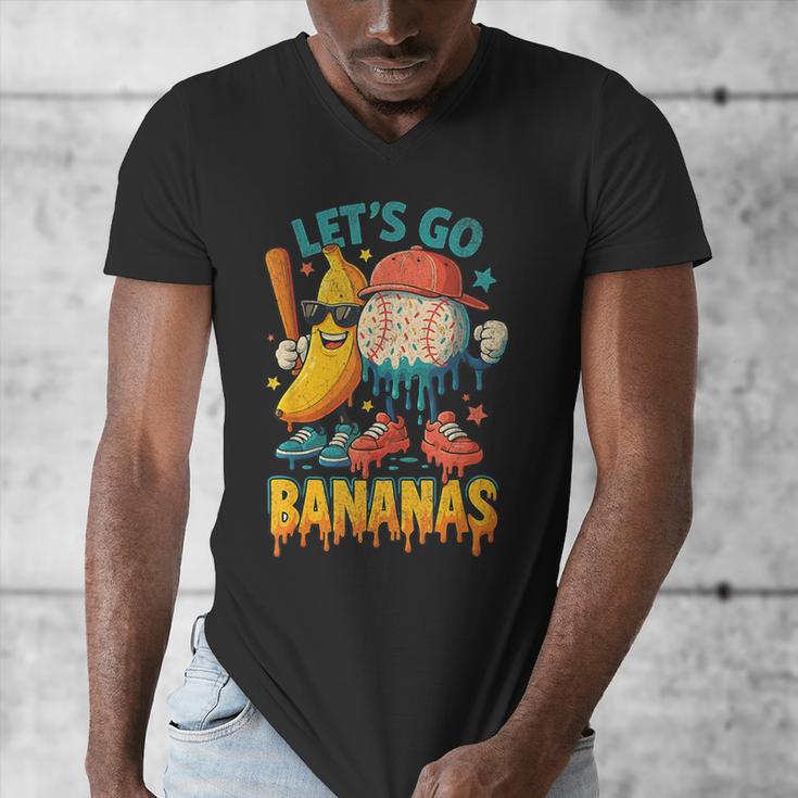 Baseball Banana Sports Drip Art For Kids Men's V-Neck T-Shirt