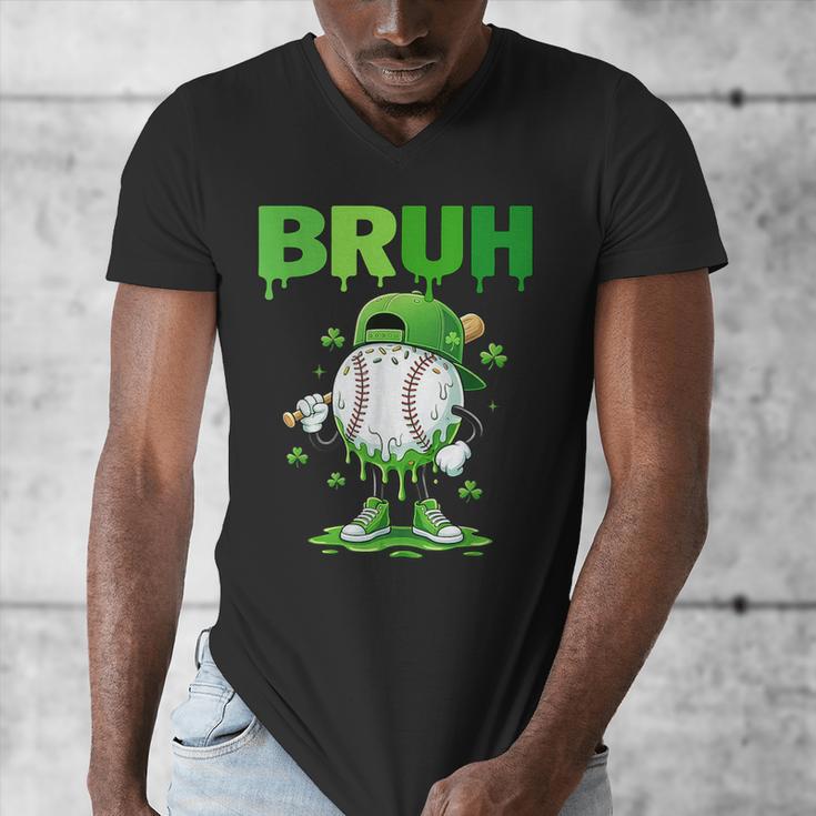 Baseball Bruh Drip Ice Cream Youth Boy St Patricks Day Men's V-Neck T-Shirt