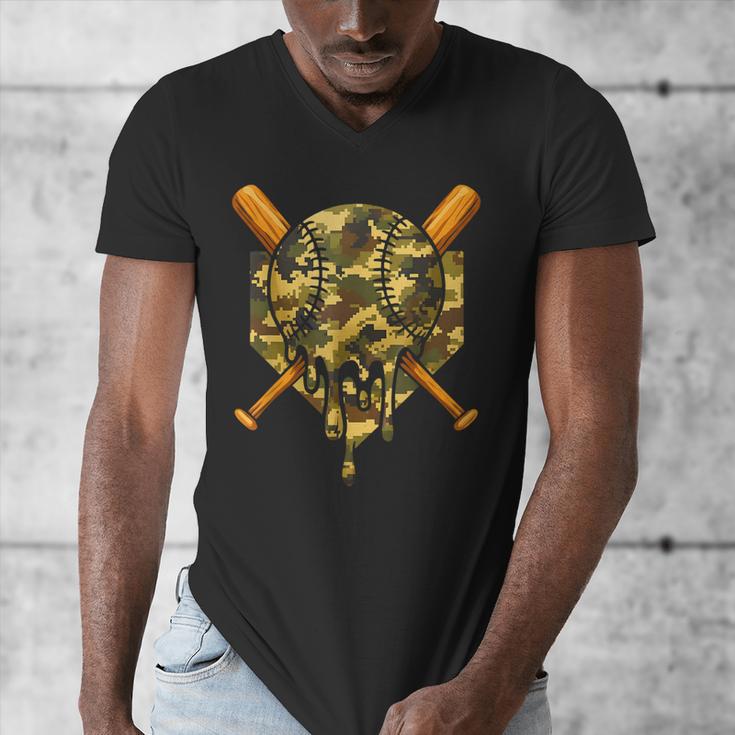 Baseball Camo Boys Ice Cream Youth Baseball Men's V-Neck T-Shirt