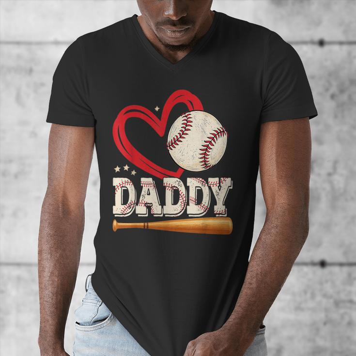 Baseball Daddy Baseball Heart Family Matching Men's V-Neck T-Shirt