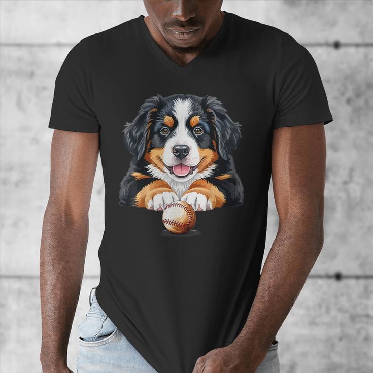 Baseball Dog Men & Women Men's V-Neck T-Shirt Baseball Dog Men & Women Men's V-Neck T-Shirt