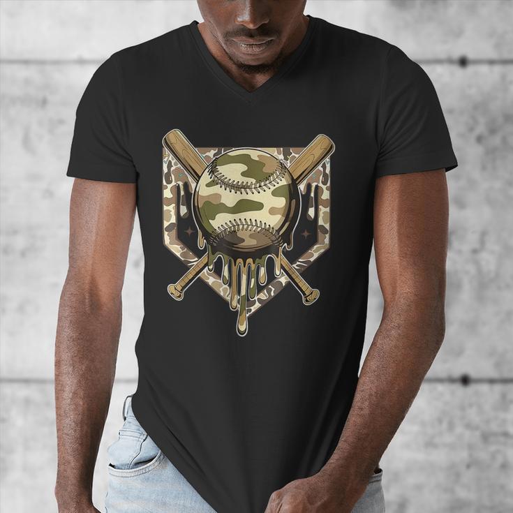 Baseball Drip For Boys Ice Cream Dripping Boys Baseball Camo Men's V-Neck T-Shirt Baseball Drip For Boys Ice Cream Dripping Boys Baseball Camo Men's V-Neck T-Shirt