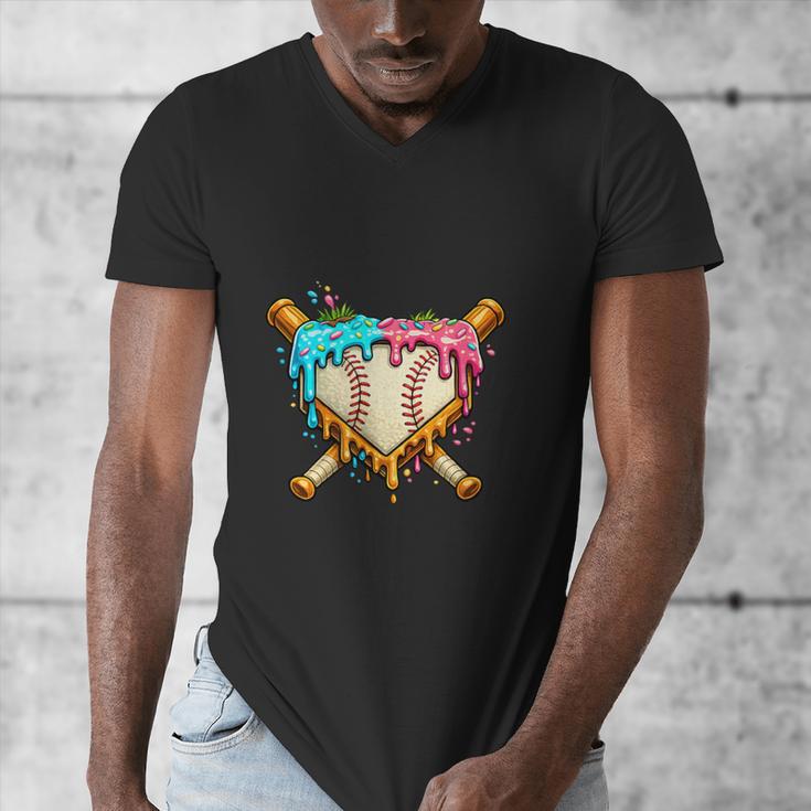 Baseball Drip For Boys Ice Cream Dripping Baseball Sport Men's V-Neck T-Shirt Baseball Drip For Boys Ice Cream Dripping Baseball Sport Men's V-Neck T-Shirt
