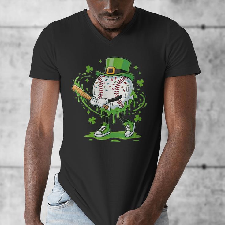 Baseball Drip For Boys Ice Cream Drip Youth St Patricks Day Men's V-Neck T-Shirt Baseball Drip For Boys Ice Cream Drip Youth St Patricks Day Men's V-Neck T-Shirt