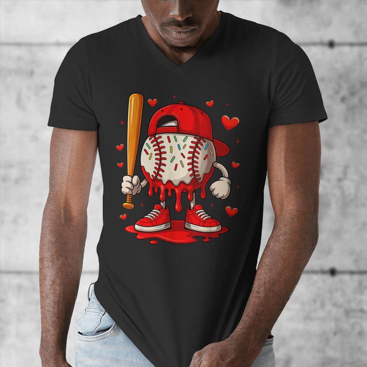 Baseball Drip Ice Cream Apparel Boys Kids Valentines Day Men's V-Neck T-Shirt Baseball Drip Ice Cream Apparel Boys Kids Valentines Day Men's V-Neck T-Shirt