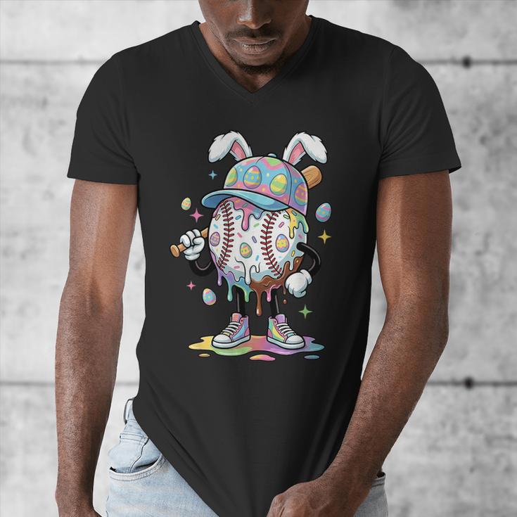 Baseball Drip Ice Cream Apparel Youth Boy Easter Day Men's V-Neck T-Shirt Baseball Drip Ice Cream Apparel Youth Boy Easter Day Men's V-Neck T-Shirt