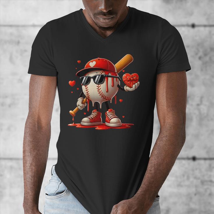 Baseball Drip Ice Cream Apparel Youth Boy Valentine Men's V-Neck T-Shirt Baseball Drip Ice Cream Apparel Youth Boy Valentine Men's V-Neck T-Shirt