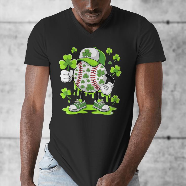 Baseball Drip Ice Cream Shamrock Irish St Patricks Men Men's V-Neck T-Shirt Baseball Drip Ice Cream Shamrock Irish St Patricks Men Men's V-Neck T-Shirt