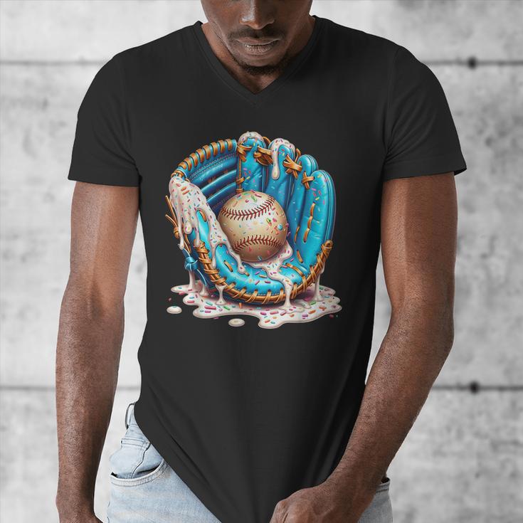 Baseball Drip Ice Cream Sprinkless Glove Boy Kid Men's V-Neck T-Shirt Baseball Drip Ice Cream Sprinkless Glove Boy Kid Men's V-Neck T-Shirt