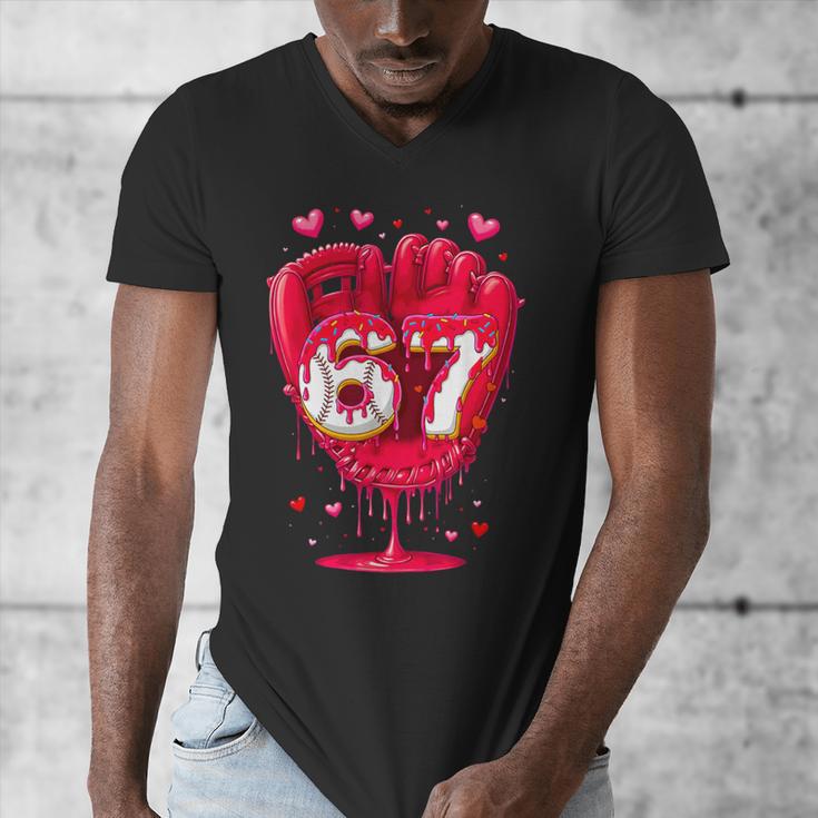Baseball Drip Ice Cream Valentine Youth Boys Girls Sport Men's V-Neck T-Shirt Baseball Drip Ice Cream Valentine Youth Boys Girls Sport Men's V-Neck T-Shirt