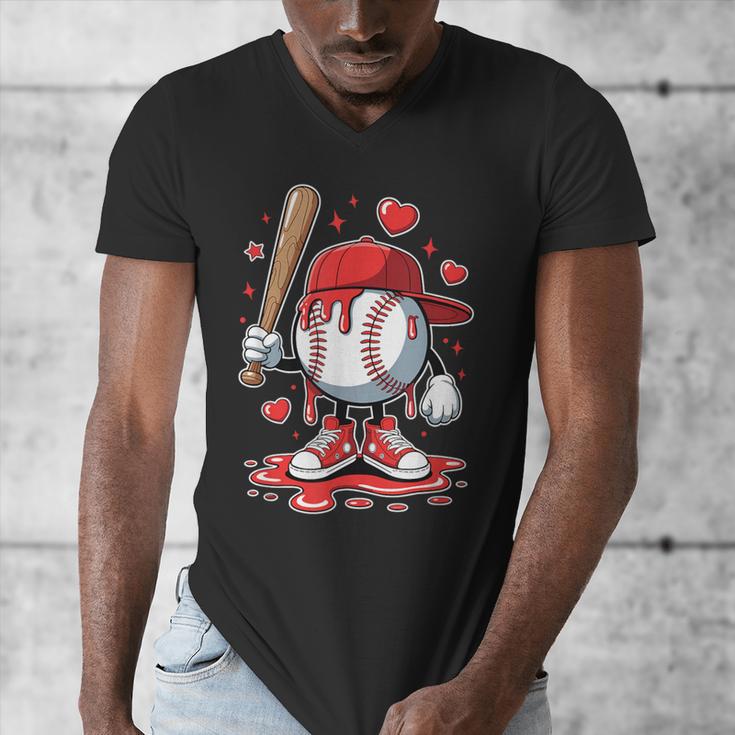 Baseball Drip Icecream Apparel Youth Boy Valentine Men's V-Neck T-Shirt Baseball Drip Icecream Apparel Youth Boy Valentine Men's V-Neck T-Shirt