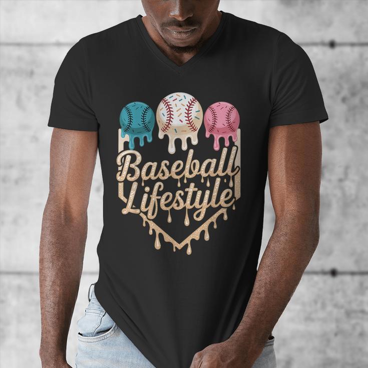 Baseball Drip Icecream Men's V-Neck T-Shirt
