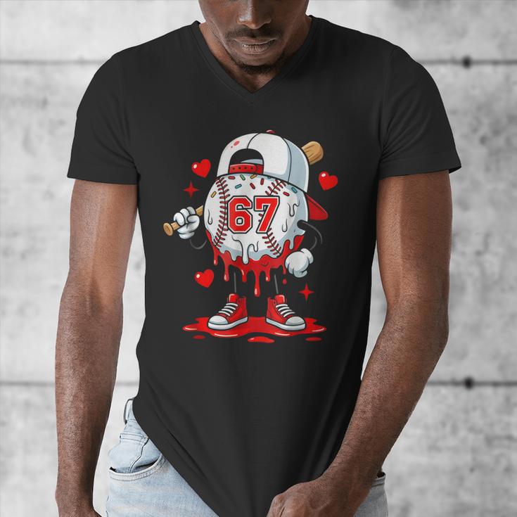 Baseball Drip Icecream Valentine 67 Meme Tees Men Youth Boys Men's V-Neck T-Shirt