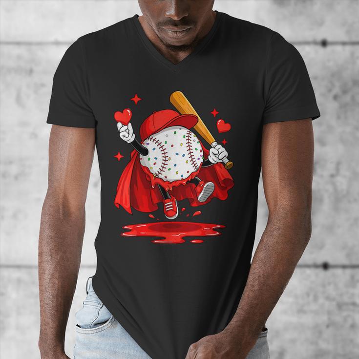 Baseball Drip Icecream Youth Boy Valentine Men's V-Neck T-Shirt