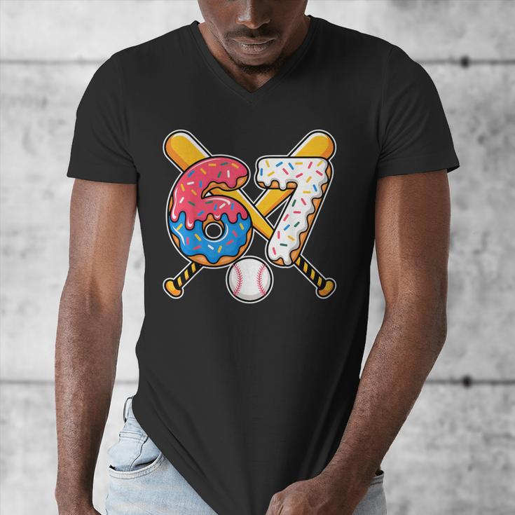 Baseball Drip Number 67 Player 67th Birthday Meme Men's V-Neck T-Shirt