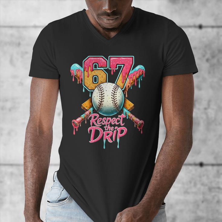 Baseball Drip Number 67 Player Sport For Men Women Kids Men's V-Neck T-Shirt Baseball Drip Number 67 Player Sport For Men Women Kids Men's V-Neck T-Shirt