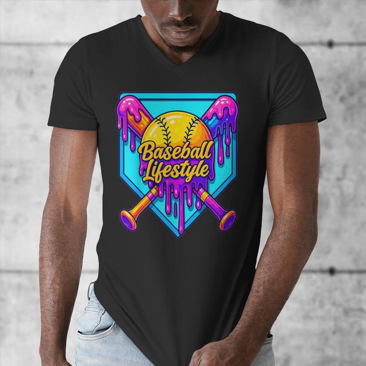 Baseball Drip Outfit Boys Ice Cream Drip Baseball Lifestyle Men's V-Neck T-Shirt Baseball Drip Outfit Boys Ice Cream Drip Baseball Lifestyle Men's V-Neck T-Shirt
