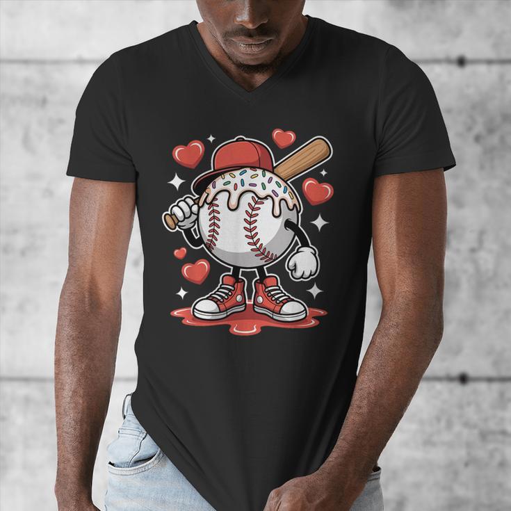 Baseball Drip Valentine Boys Women Men Hearts Sport Love Men's V-Neck T-Shirt Baseball Drip Valentine Boys Women Men Hearts Sport Love Men's V-Neck T-Shirt