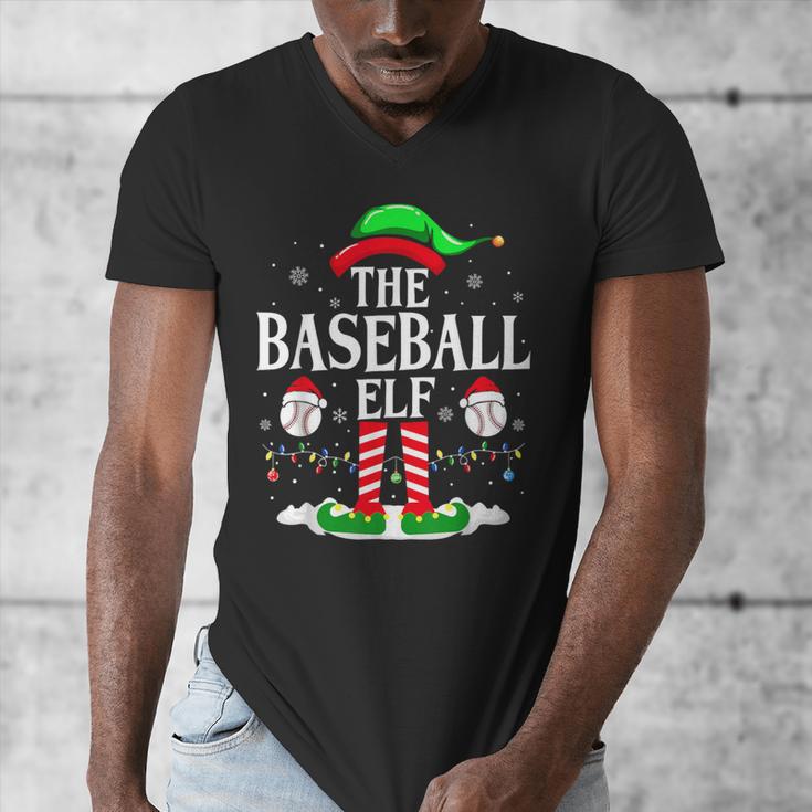 The Baseball Elf Christmas Sport Lovers Xmas Elf Men's V-Neck T-Shirt