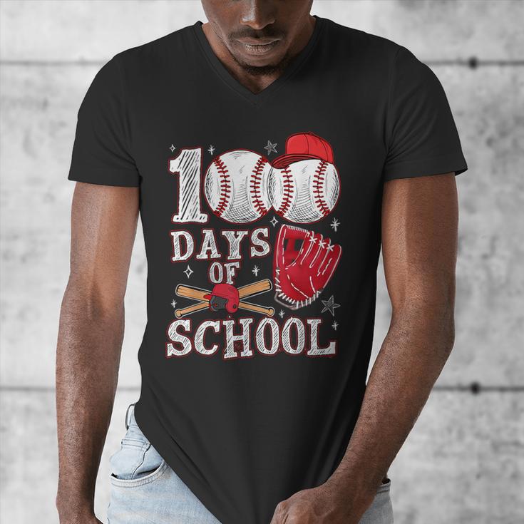 Baseball Happy 100 Days Of School Boy Girl Kid Teacher Men's V-Neck T-Shirt Baseball Happy 100 Days Of School Boy Girl Kid Teacher Men's V-Neck T-Shirt