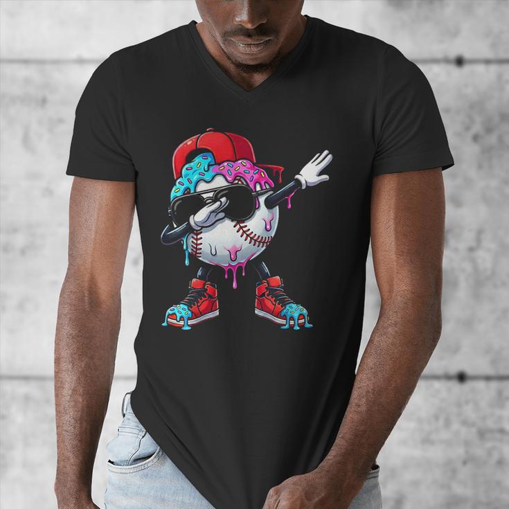 Baseball Ice Cream Drip Dabbing Sports Sprinkles For Boys Men's V-Neck T-Shirt Baseball Ice Cream Drip Dabbing Sports Sprinkles For Boys Men's V-Neck T-Shirt
