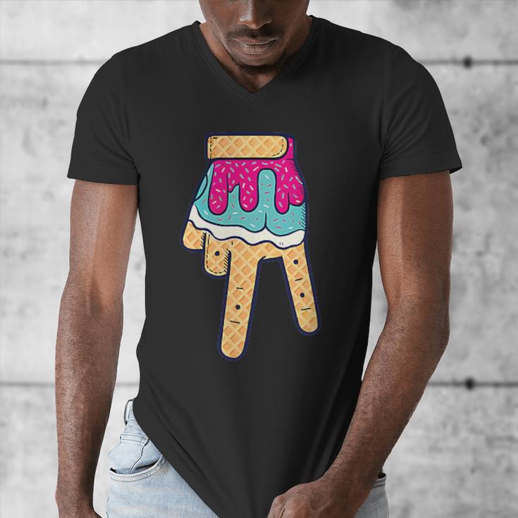 Baseball Ice Cream Drip Home Plate Glove Respect Drip 2 Side Men's V-Neck T-Shirt Baseball Ice Cream Drip Home Plate Glove Respect Drip 2 Side Men's V-Neck T-Shirt