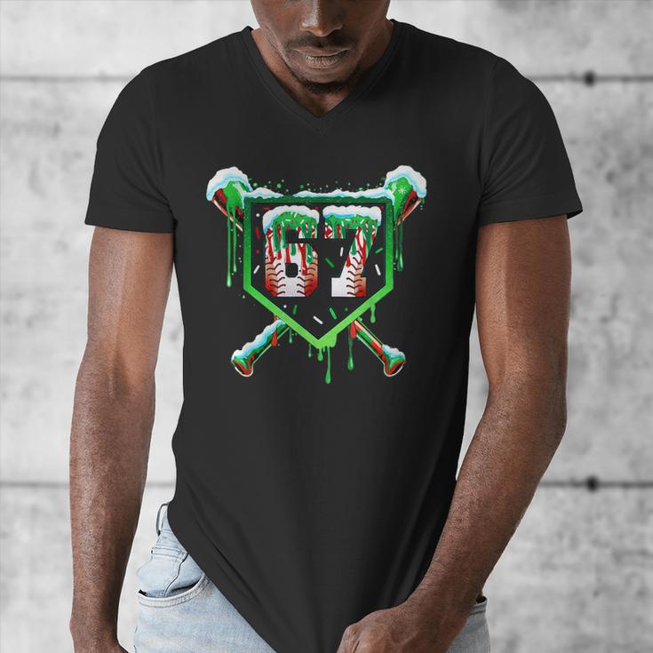 Baseball Ice Cream Drip Number 67 Six Seven Meme Christmas Men's V-Neck T-Shirt Baseball Ice Cream Drip Number 67 Six Seven Meme Christmas Men's V-Neck T-Shirt