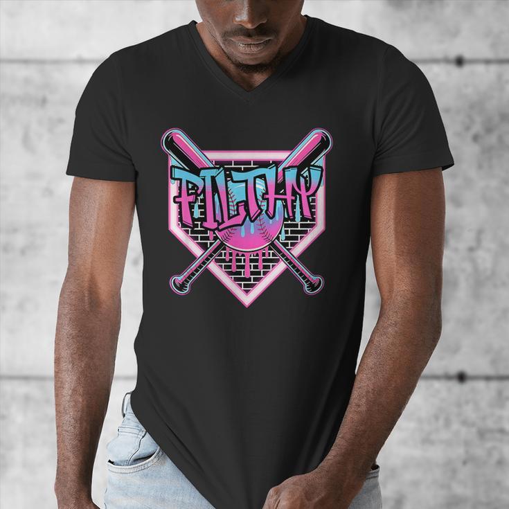 Baseball Ice Cream Drip Pitcher Filthy Men's V-Neck T-Shirt