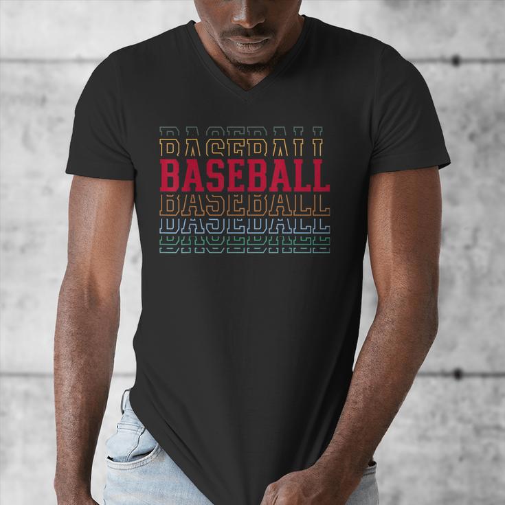 Baseball Layered Text Team Player Coach Youth Men's V-Neck T-Shirt Baseball Layered Text Team Player Coach Youth Men's V-Neck T-Shirt