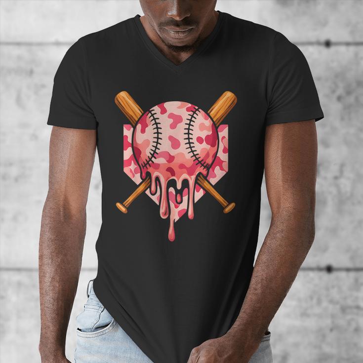 Baseball Pink Camo Ice Cream Youth Boys Girls Men's V-Neck T-Shirt Baseball Pink Camo Ice Cream Youth Boys Girls Men's V-Neck T-Shirt