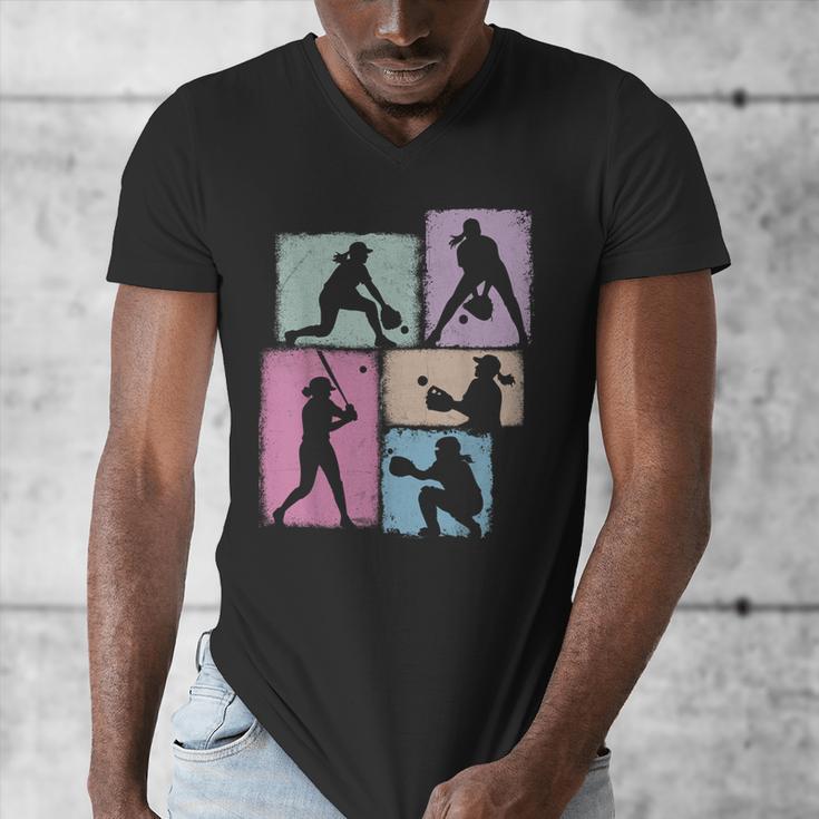 Baseball Player Collage Women Kids Coach Youth Girl Men's V-Neck T-Shirt Baseball Player Collage Women Kids Coach Youth Girl Men's V-Neck T-Shirt