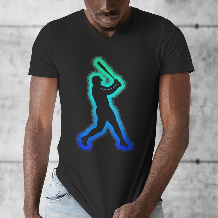 Baseball Player Graphic Men's V-Neck T-Shirt