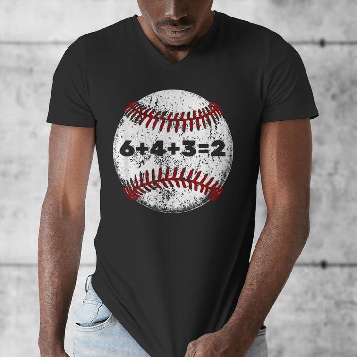 Baseball Red Stitches Sport Graphic 6432 Men's V-Neck T-Shirt