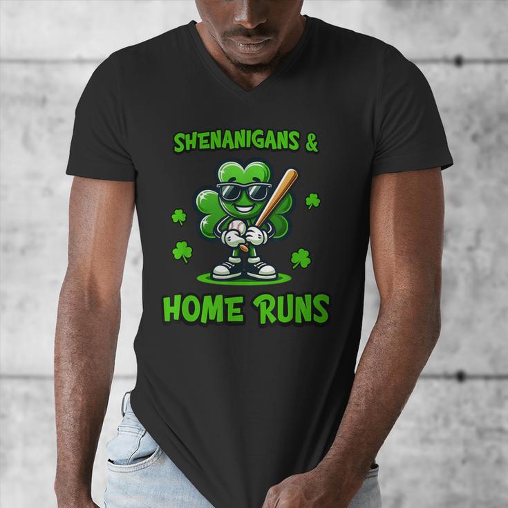 Baseball St Patrick's Day Irish Shamrock Trendy Men's V-Neck T-Shirt Baseball St Patrick's Day Irish Shamrock Trendy Men's V-Neck T-Shirt
