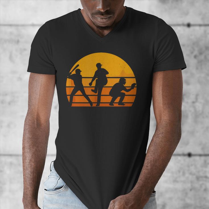 Baseball Tee Sunset Silhouette Players Men Women Kids Men's V-Neck T-Shirt Baseball Tee Sunset Silhouette Players Men Women Kids Men's V-Neck T-Shirt