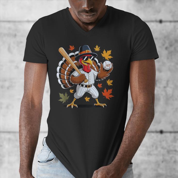 Baseball Turkey 67 Meme Thanksgiving For Boys Toddlers Kid Men's V-Neck T-Shirt Baseball Turkey 67 Meme Thanksgiving For Boys Toddlers Kid Men's V-Neck T-Shirt