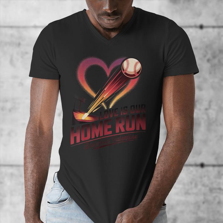 Baseball Valentine Love Is Our Home Run Apparel Men's V-Neck T-Shirt Baseball Valentine Love Is Our Home Run Apparel Men's V-Neck T-Shirt