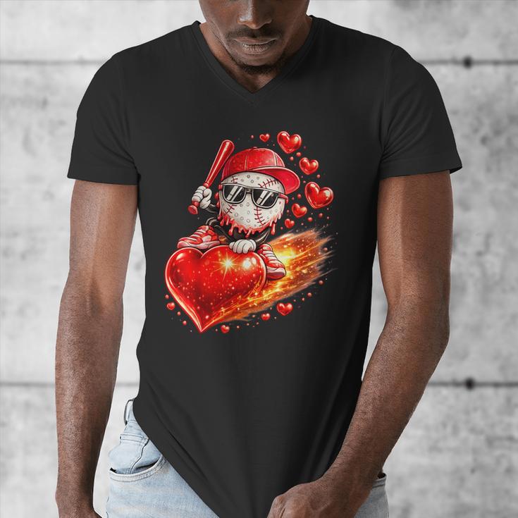 Baseball Valentine's Day Drip Ice Cream Team Men's V-Neck T-Shirt Baseball Valentine's Day Drip Ice Cream Team Men's V-Neck T-Shirt