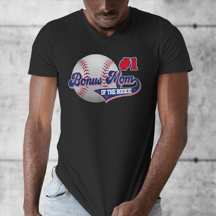 Bonus Mom Rookie Of Year 1st Birthday Baseball Theme Men's V-Neck T-Shirt Bonus Mom Rookie Of Year 1st Birthday Baseball Theme Men's V-Neck T-Shirt