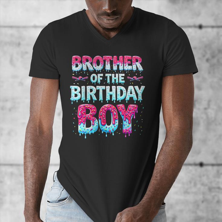 Brother Of The Birthday Boy Ice Cream Baseball Family Party Men's V-Neck T-Shirt Brother Of The Birthday Boy Ice Cream Baseball Family Party Men's V-Neck T-Shirt