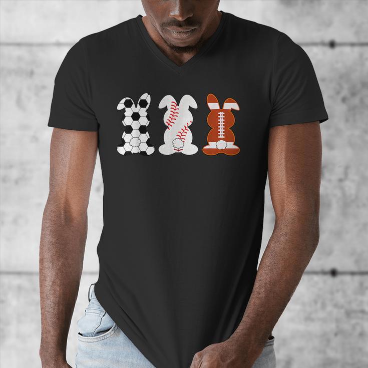 Bunny Football Baseball Sport Easter Day Men's V-Neck T-Shirt