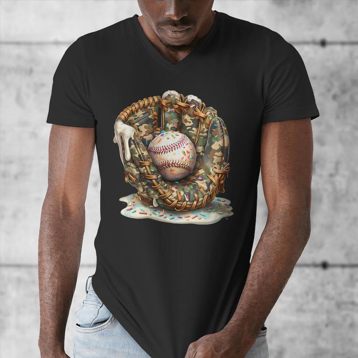 Camo Baseball Gloves Lifestyle 101 Apparel Drip Ice Cream Men's V-Neck T-Shirt