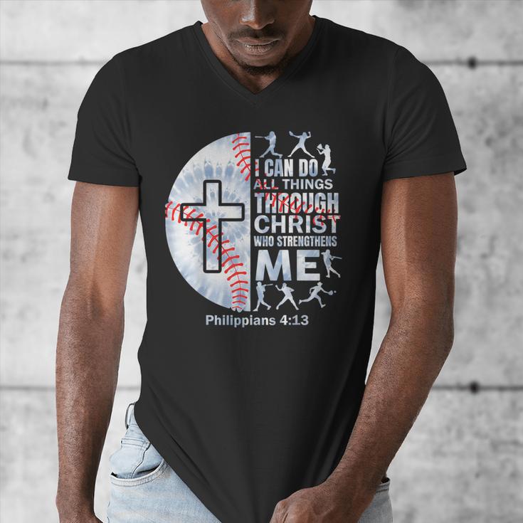 Christian Baseball Men Boy Player Team Religious Philippians Men's V-Neck T-Shirt Christian Baseball Men Boy Player Team Religious Philippians Men's V-Neck T-Shirt