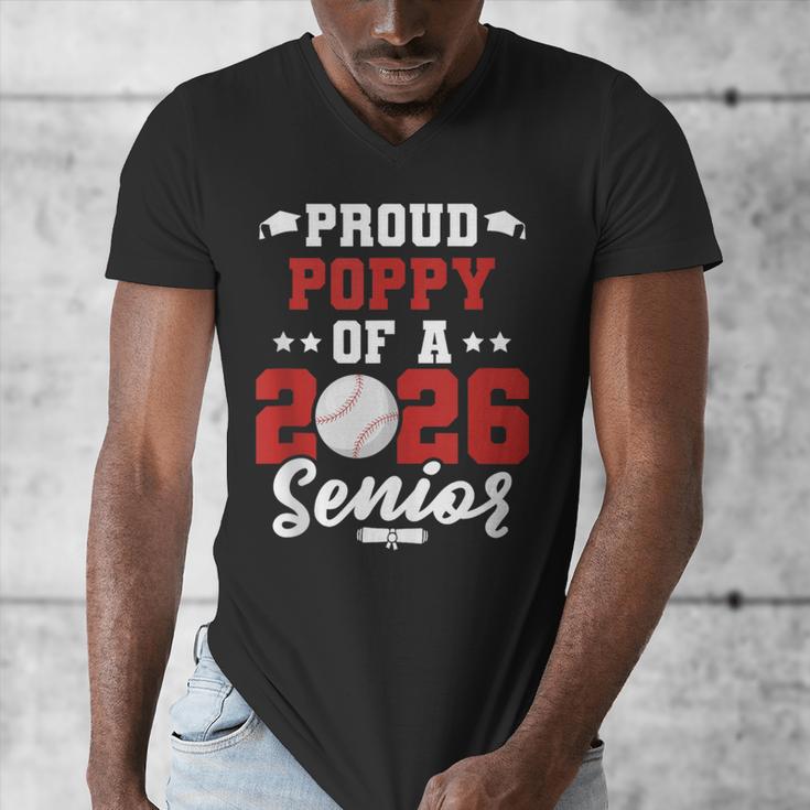 Class Of 2026 Senior Year Baseball Poppy 2026 Graduate Men's V-Neck T-Shirt