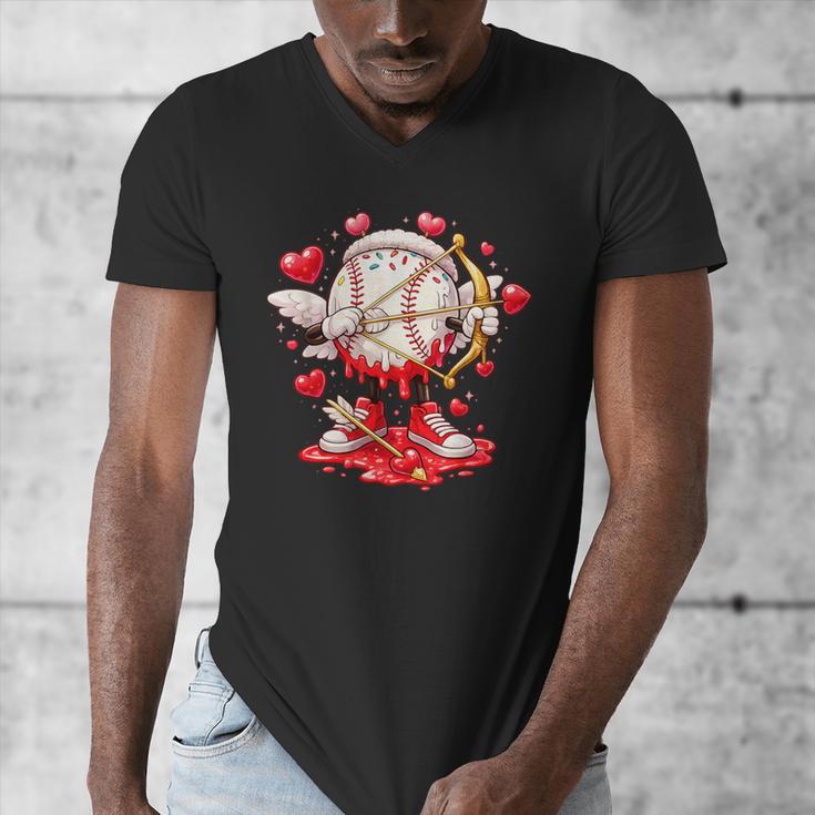 Cupid Baseball Drip Icecream Apparel Youth Boy Valentine Men's V-Neck T-Shirt Cupid Baseball Drip Icecream Apparel Youth Boy Valentine Men's V-Neck T-Shirt